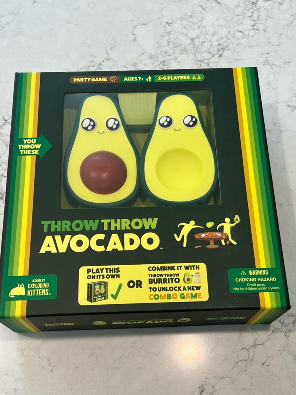 Throw Throw Avocado Party Game by Exploding Kittens - Yellow Green